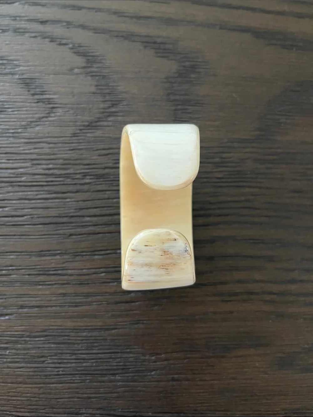 Cream and Tan Toned Bone Wide Cuff Bracelet